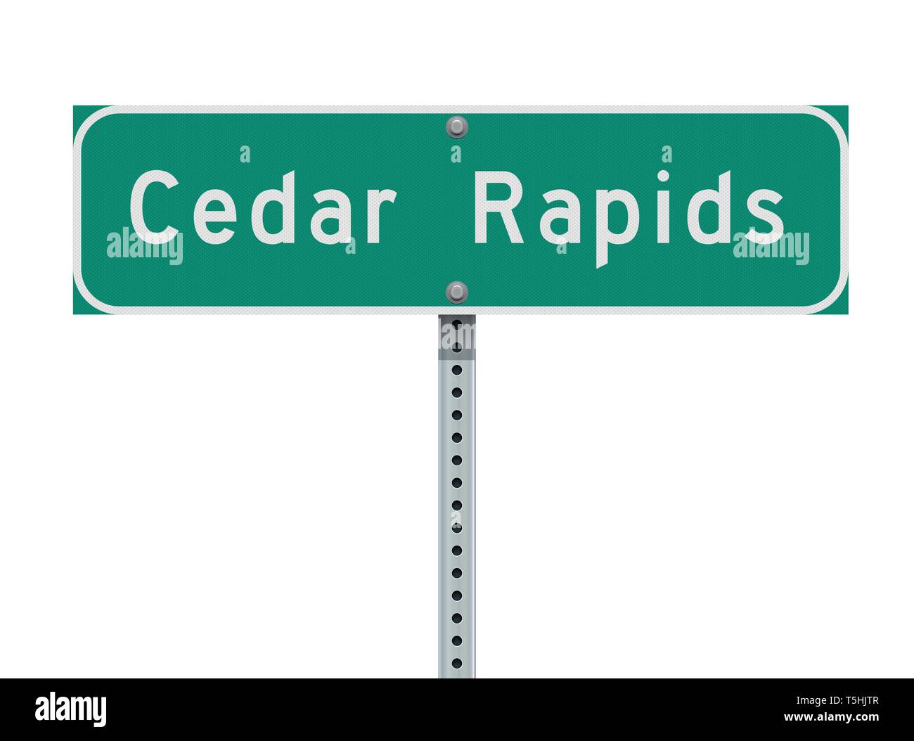 Vector illustration de la Cedar Rapids panneau vert Illustration de Vecteur