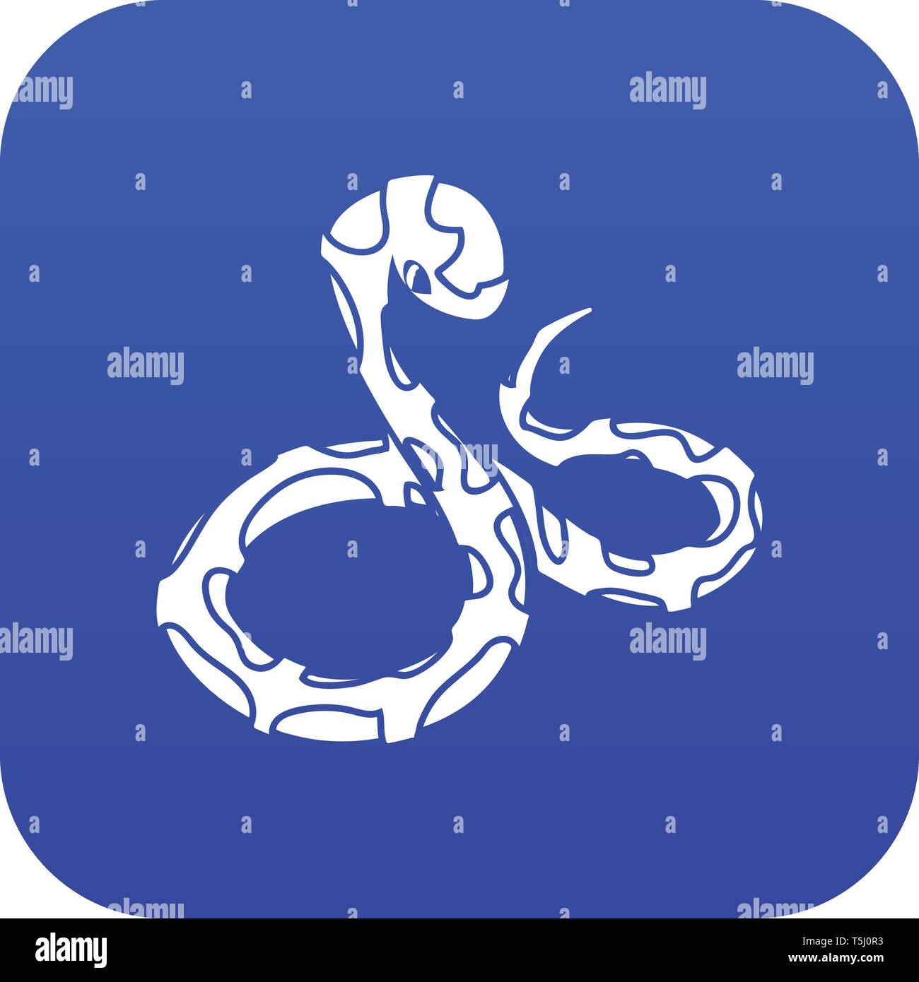 L'icône de serpent boa vecteur bleu Illustration de Vecteur