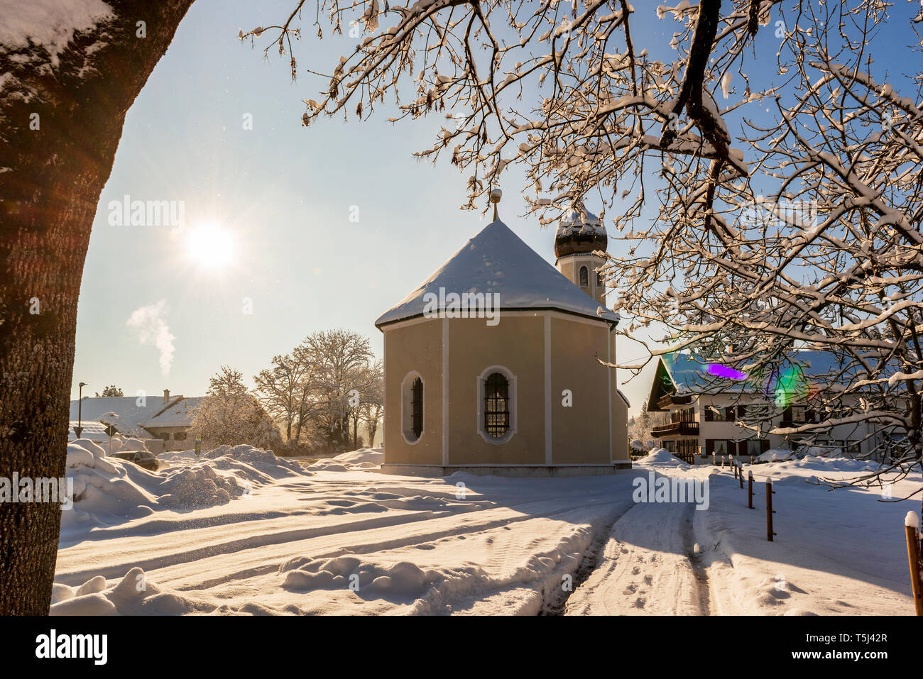 Allemagne, Berlin, Geretsried, chapelle Saint-nicolas Banque D'Images