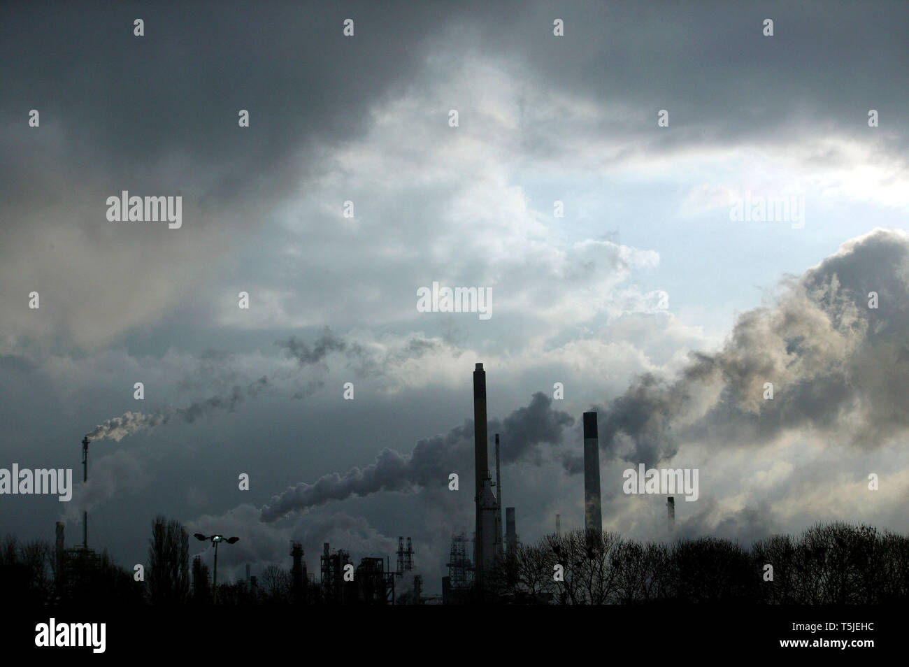 Des grèves sauvages à la raffinerie de pétrole de Lindsey en protestation de l'emploi accordée aux travailleurs étrangers. Immingham, Lincolnshire. 2.2.09 Banque D'Images