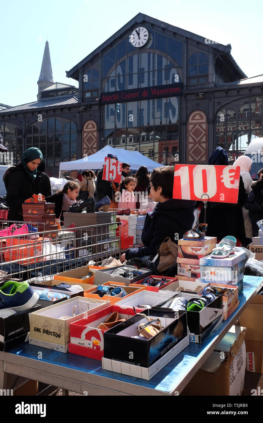 Marché de Wazemmes (Lille) France Banque D'Images
