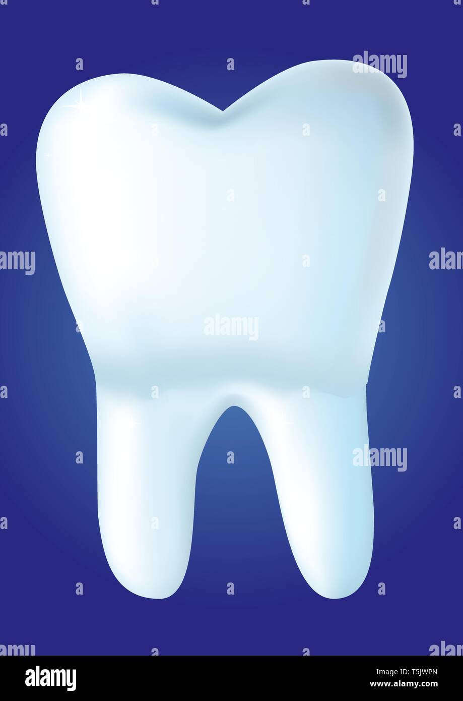 Dent sur fond bleu, vector illustration réalisée avec filet Illustration de Vecteur