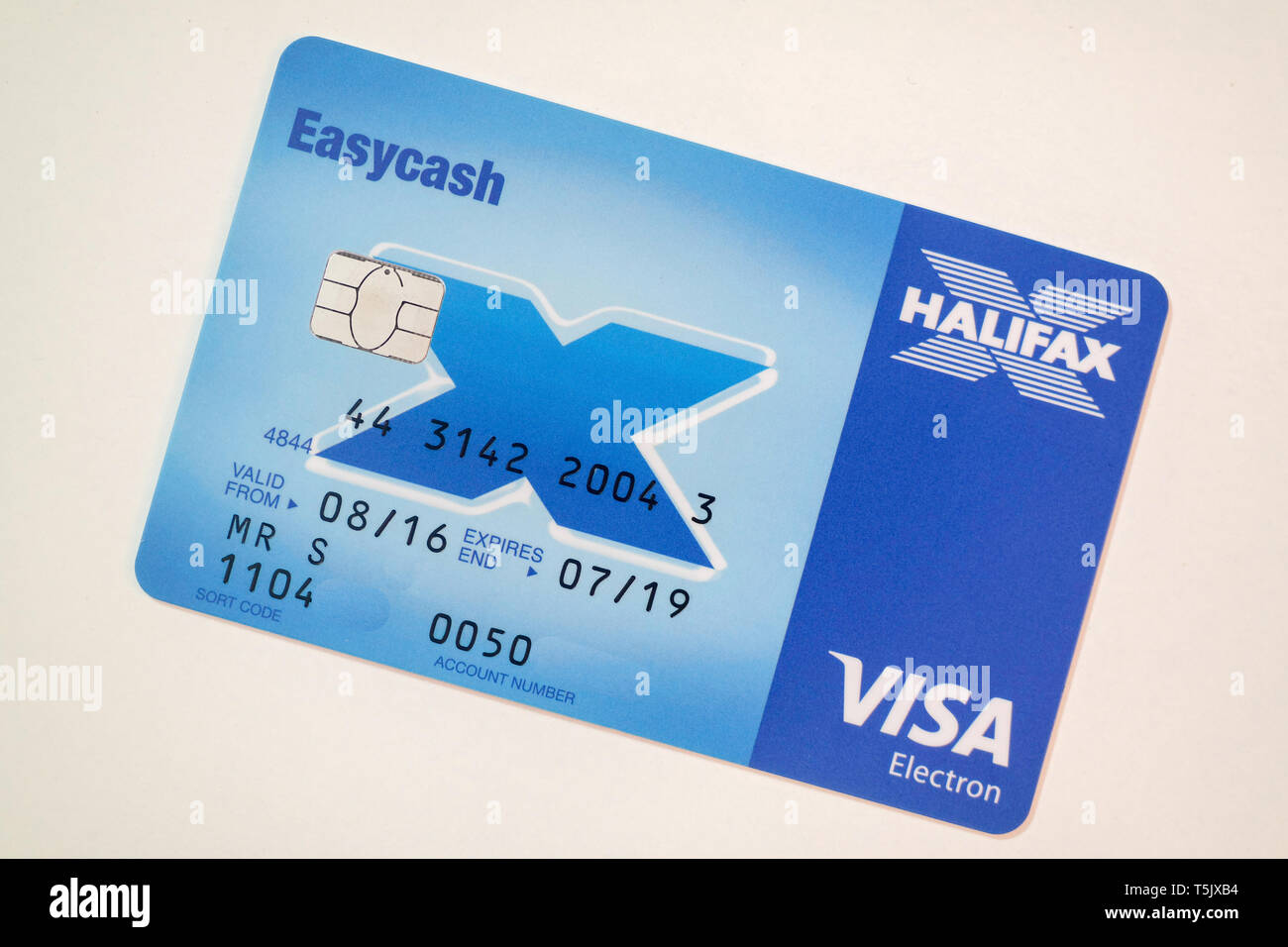Halifax bank card on white Banque D'Images