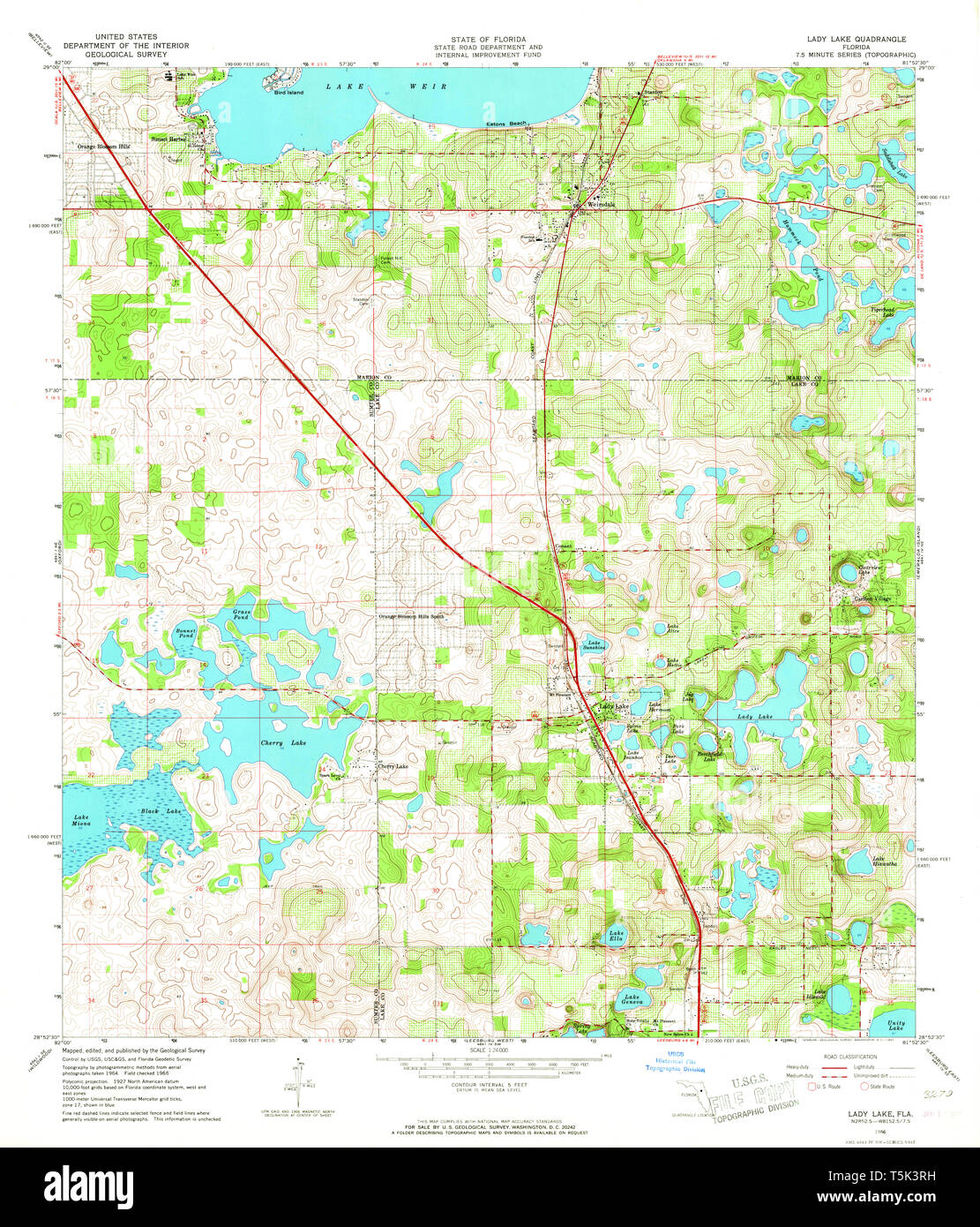 Carte Du Lac Lady Banque De Et D Images Haute Carte Topo Usgs Floride Fl Lady Lake 3469661966 24000 T5k3rh 