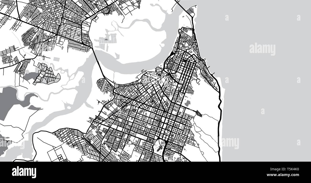 Vecteur urbain plan de la ville de Natal, Brésil Illustration de Vecteur