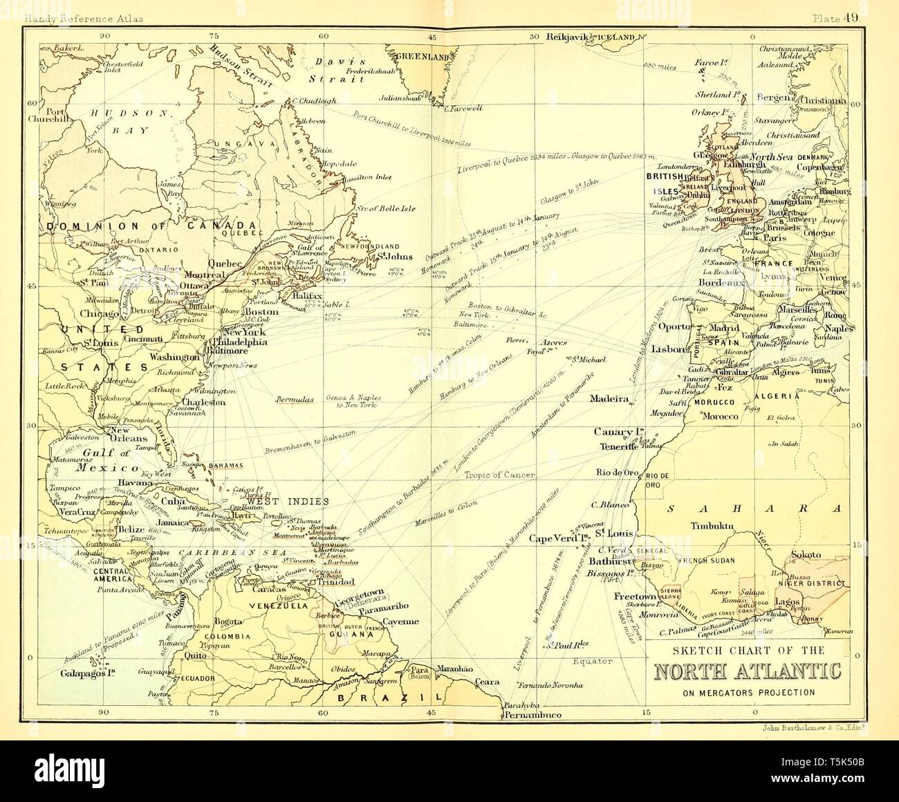 Mapa del oceano atlantico Banque de photographies et d’images à haute ...