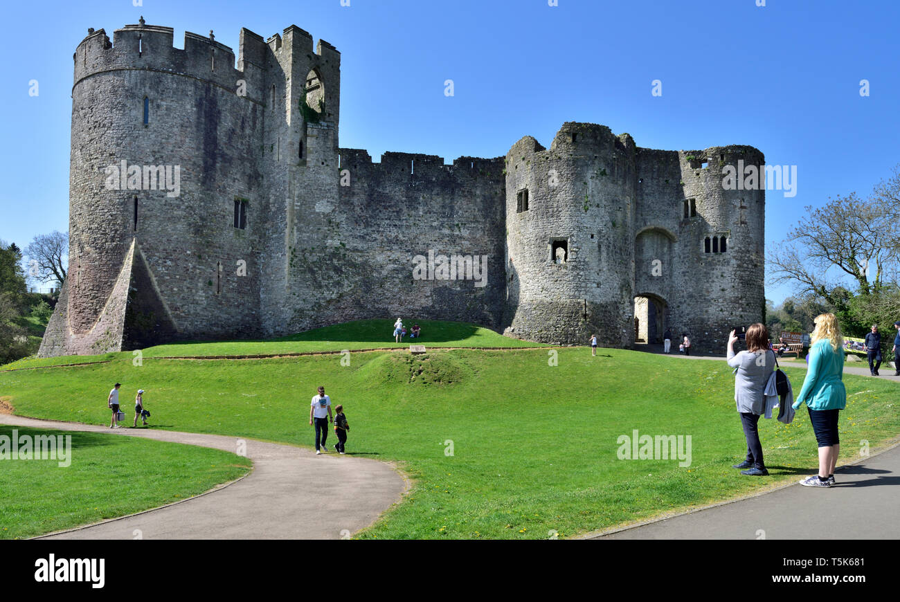 Le Château de Chepstow datant du 11e siècle, le Pays de Galles Banque D'Images