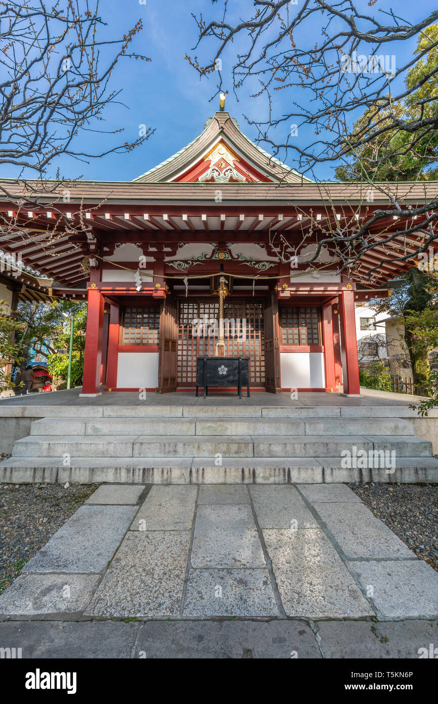 Mitake Jinja construit en 1669 dans les quartiers du sanctuaire de Kameido Tenjin Shinto. Consacré à U-no-Kami ou Unokami Deity Banque D'Images