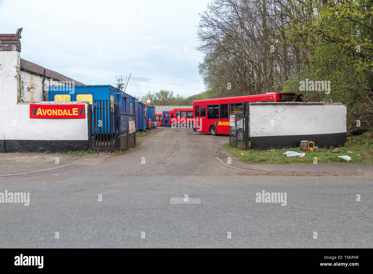 Le dépôt de bus de Avondale Dock Street, Clydebank Banque D'Images