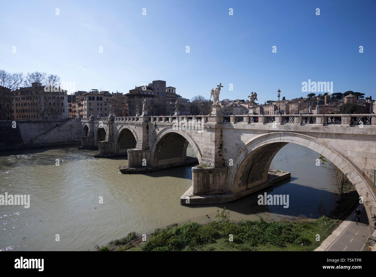 Ponte Sant'Angelo à Rome Banque D'Images