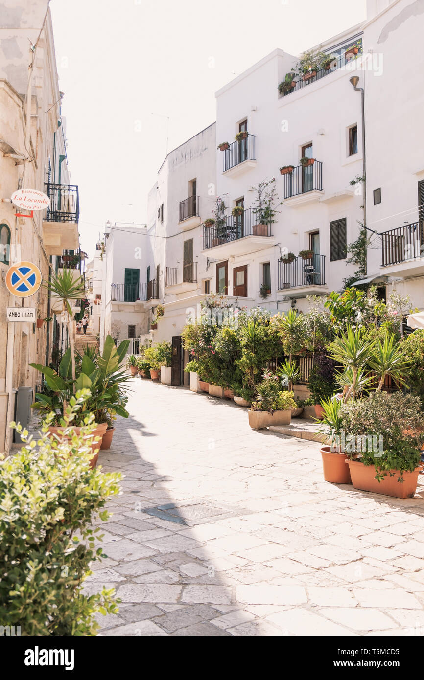 Rue bordée d'usine en italien Village Banque D'Images