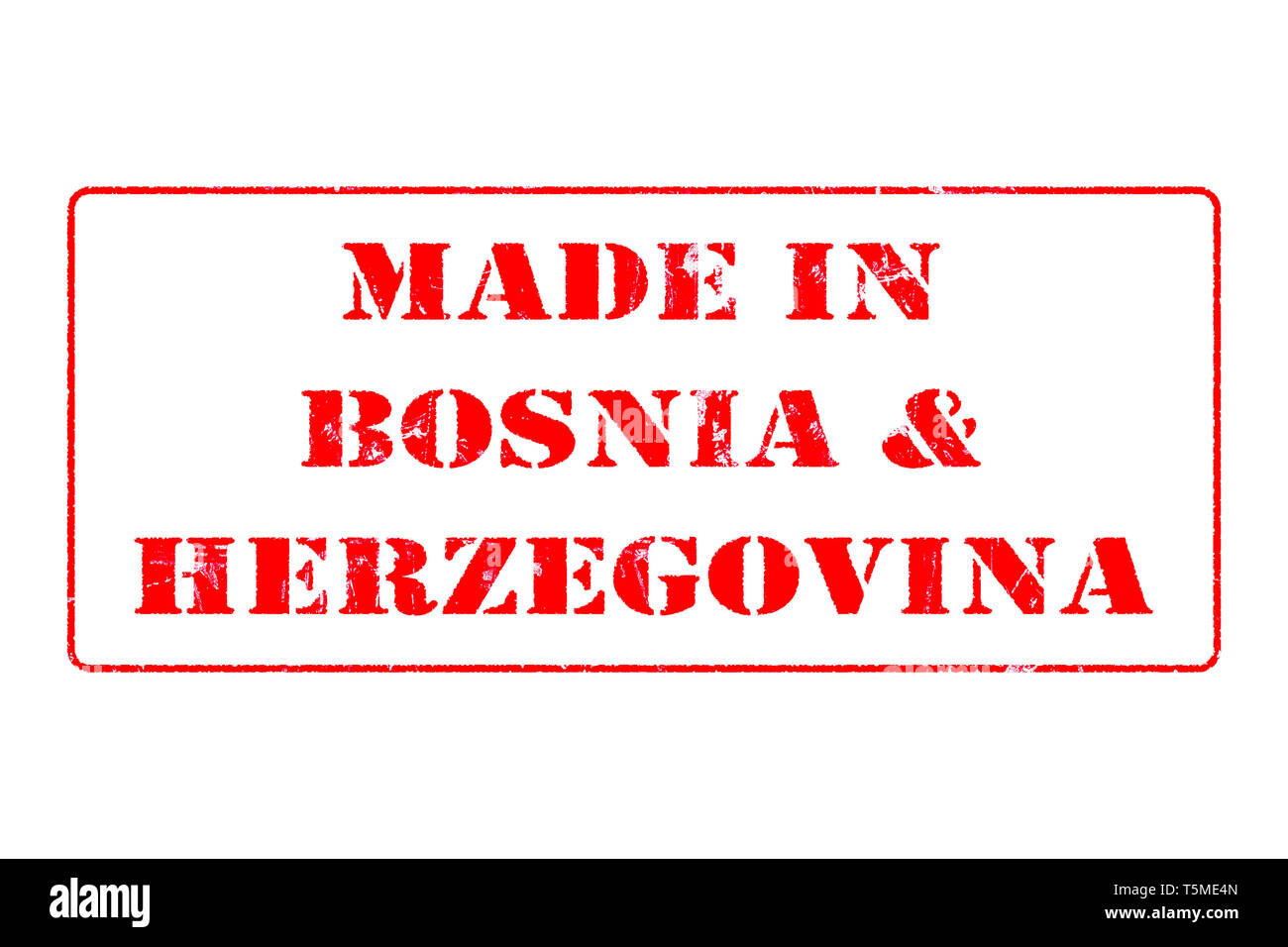 Timbres en caoutchouc avec de l'encre rouge sur fond blanc en lecture concept Bosnie et Herzégovine Banque D'Images