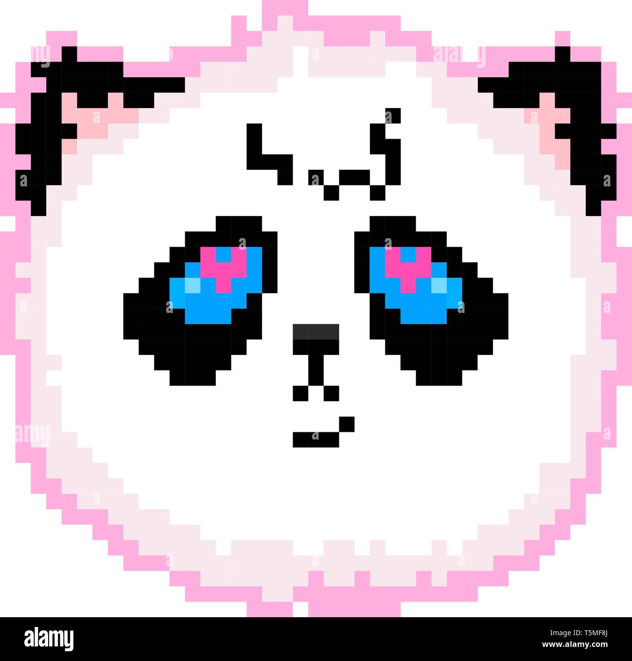 Face Panda kawaii vector illustration. Pixer art. Illustration de Vecteur