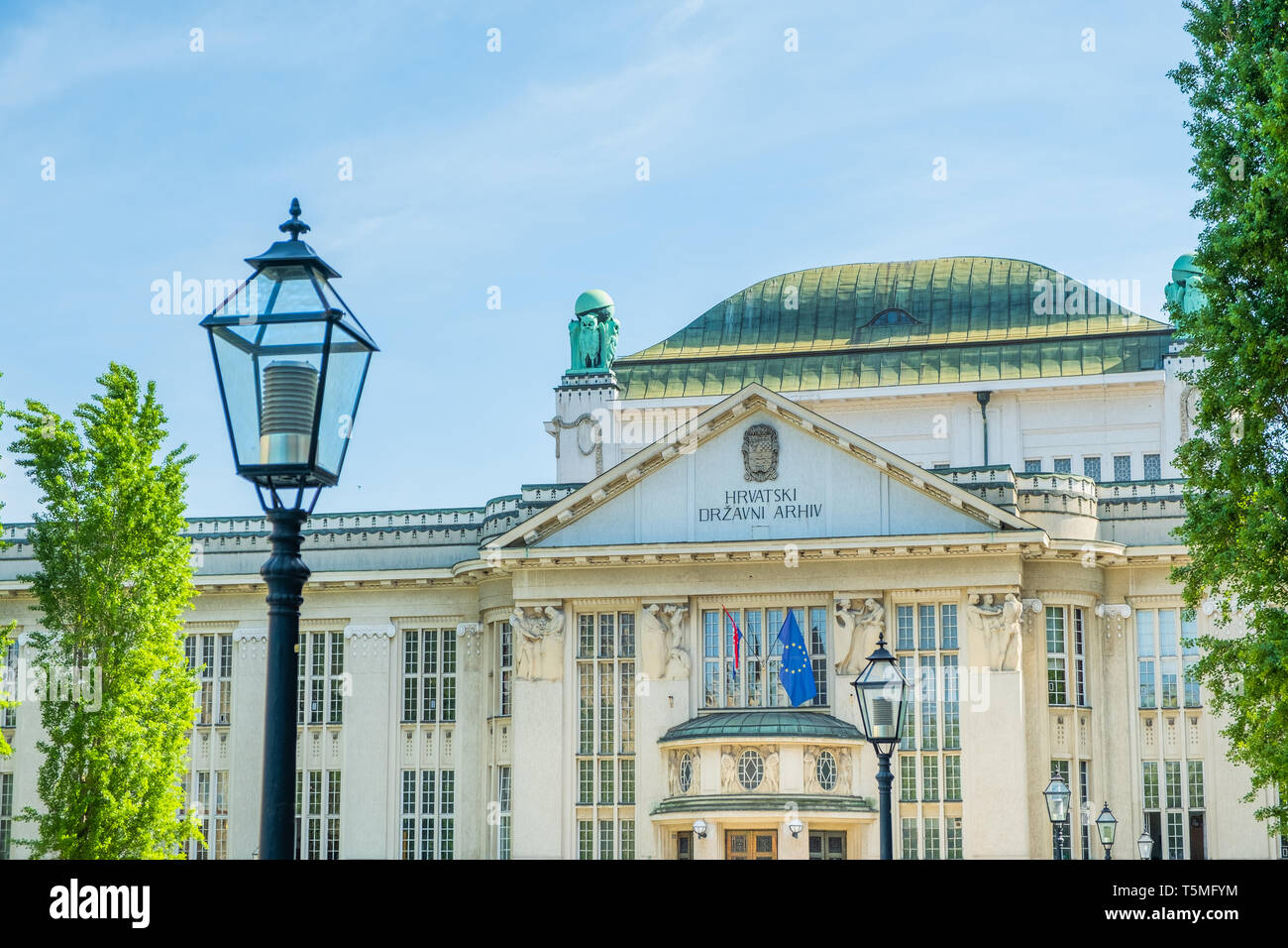 Croatie, Zagreb, palais des archives d'Etat, ancienne bibliothèque universitaire Banque D'Images