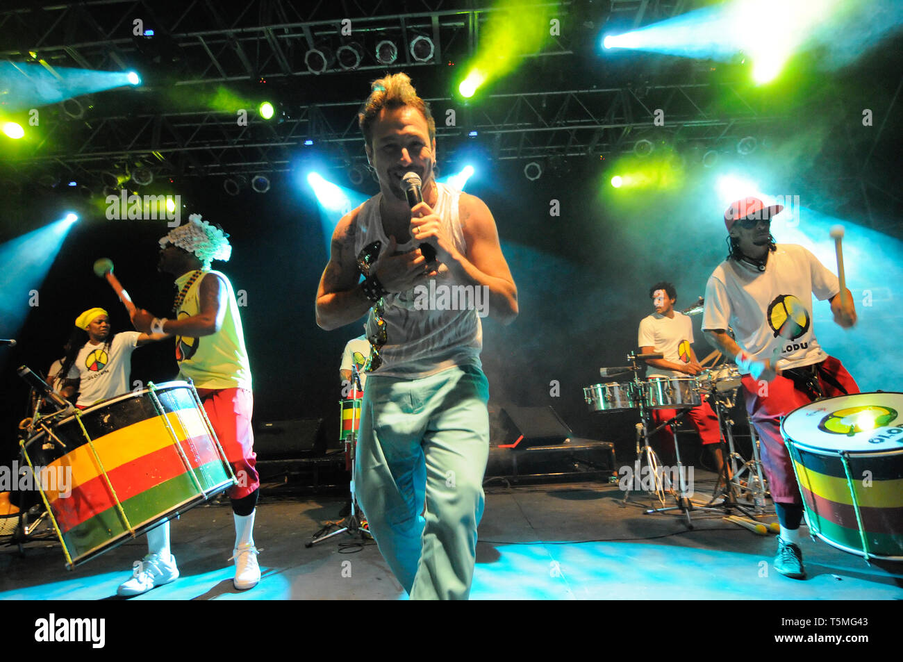 Bande Olodum, percussion brésilien Banque D'Images