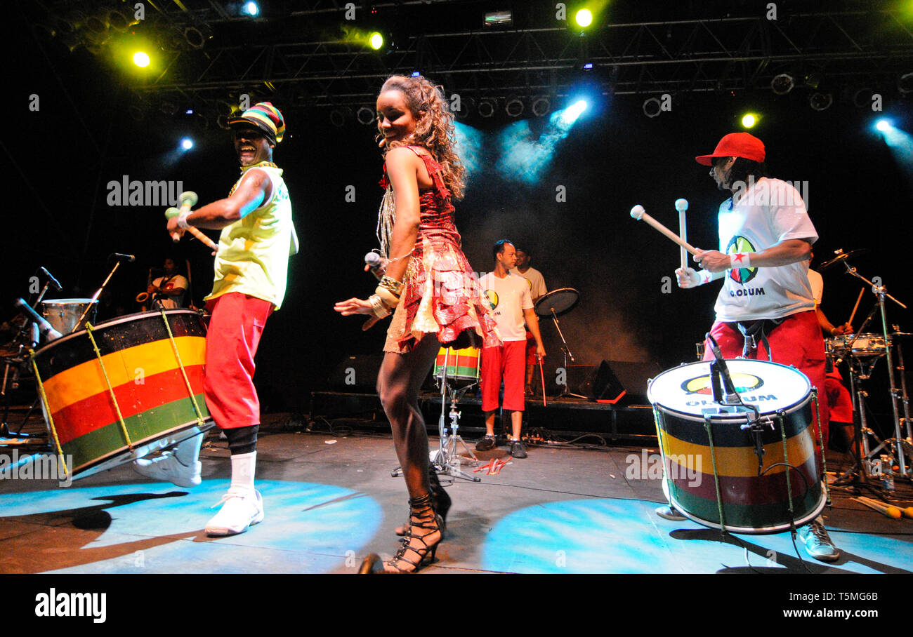 Bande Olodum, percussion brésilien Banque D'Images