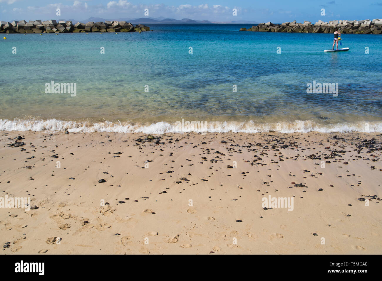 Playa Flamingo Playa Blanca, Lanzarote, Espagne Banque D'Images