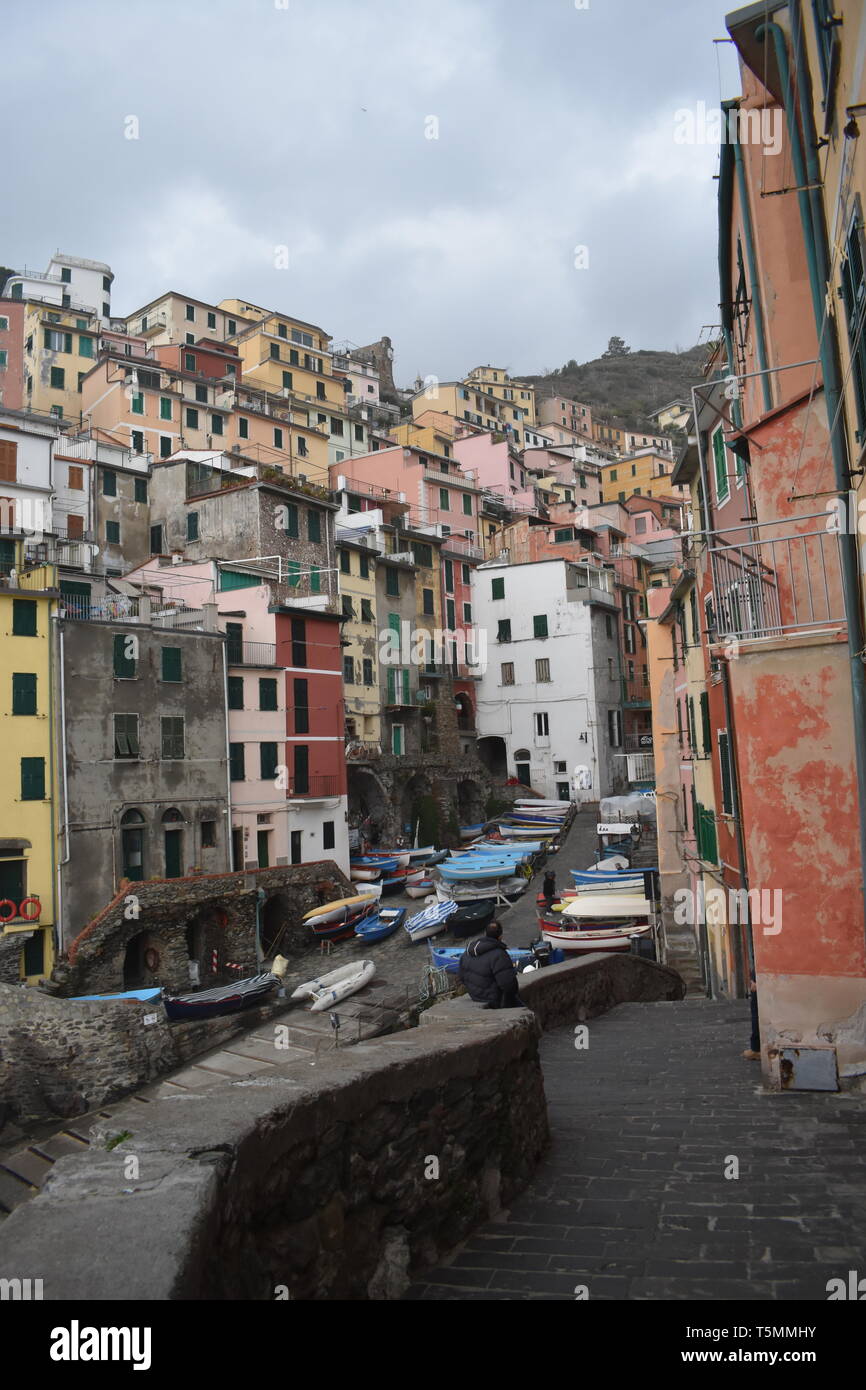 Cinqua Terra Viento, RIomaggiorie, Manarola, Italie Italie voyage Top 10 des meilleures 10 Europe Voyage d'images spectaculaires de plusieurs des plus belles vues sur la mer de belles maisons Banque D'Images