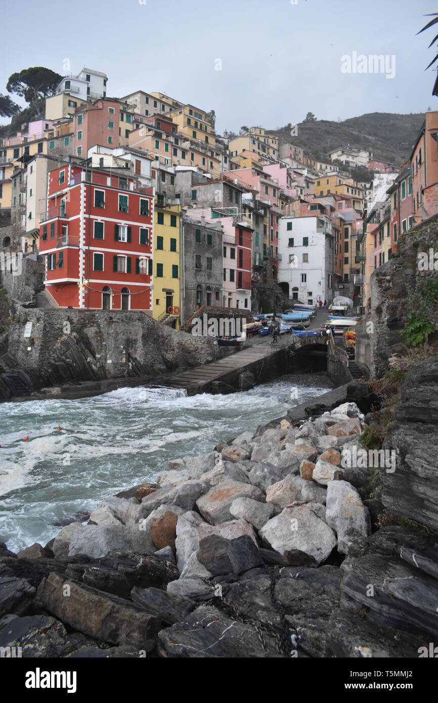 Cinqua Terra Viento, RIomaggiorie, Manarola, Italie Italie voyage Top 10 des meilleures 10 Europe Voyage d'images spectaculaires de plusieurs des plus belles vues sur la mer de belles maisons Banque D'Images