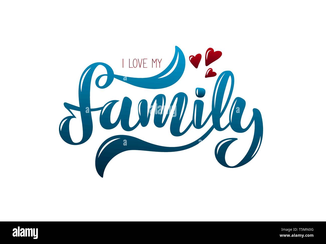 Illustration avec l'expression que j'aime ma famille Image Vectorielle