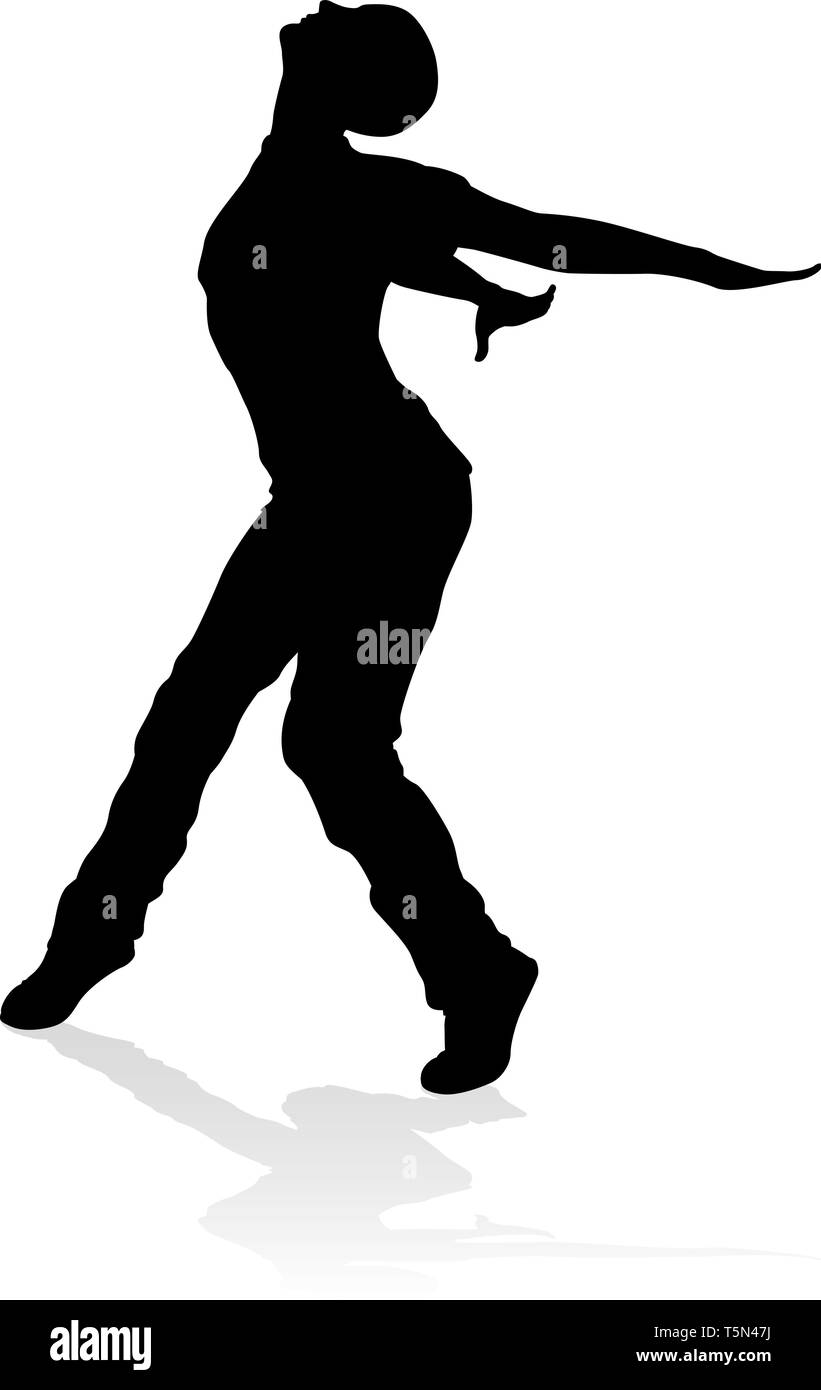 Street Dance Dancer Silhouette Illustration de Vecteur