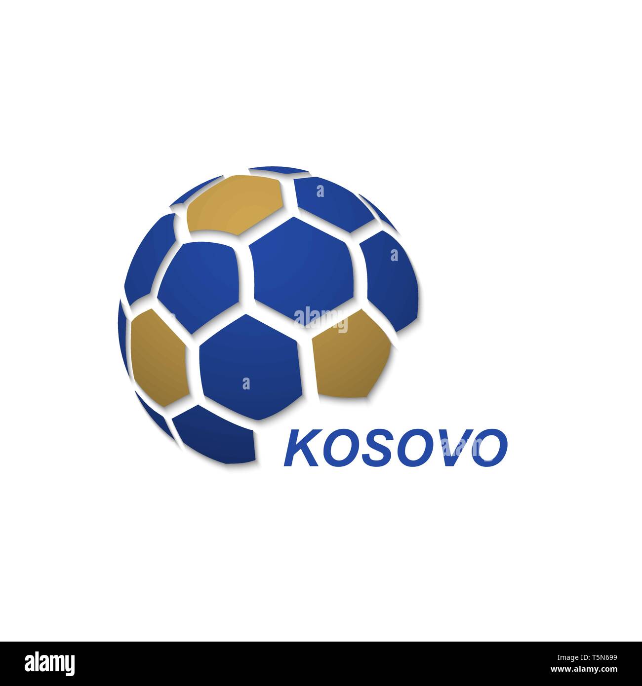 Bannière de football. Illustration Vecteur de résumé ballon de soccer avec les couleurs du drapeau national du Kosovo Illustration de Vecteur