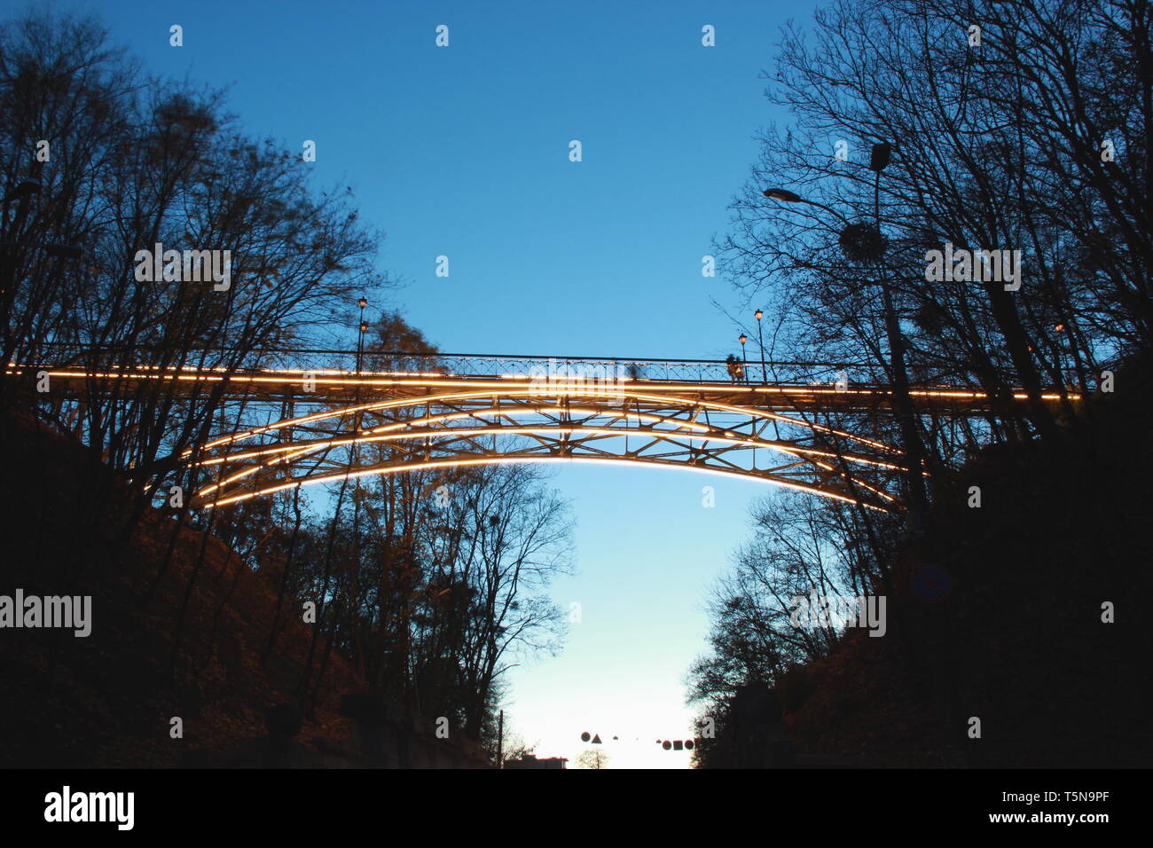 Passerelle pour piétons dans le parc Banque D'Images