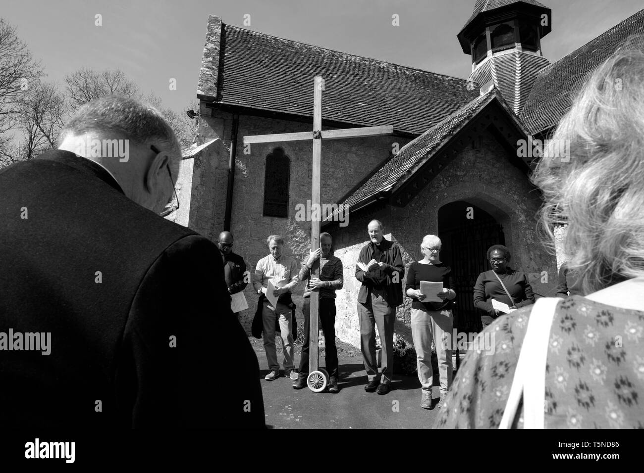 Procession de foi religieuse, le Vendredi Saint 2019, Ventnor, île de Wight, au Royaume-Uni. Banque D'Images