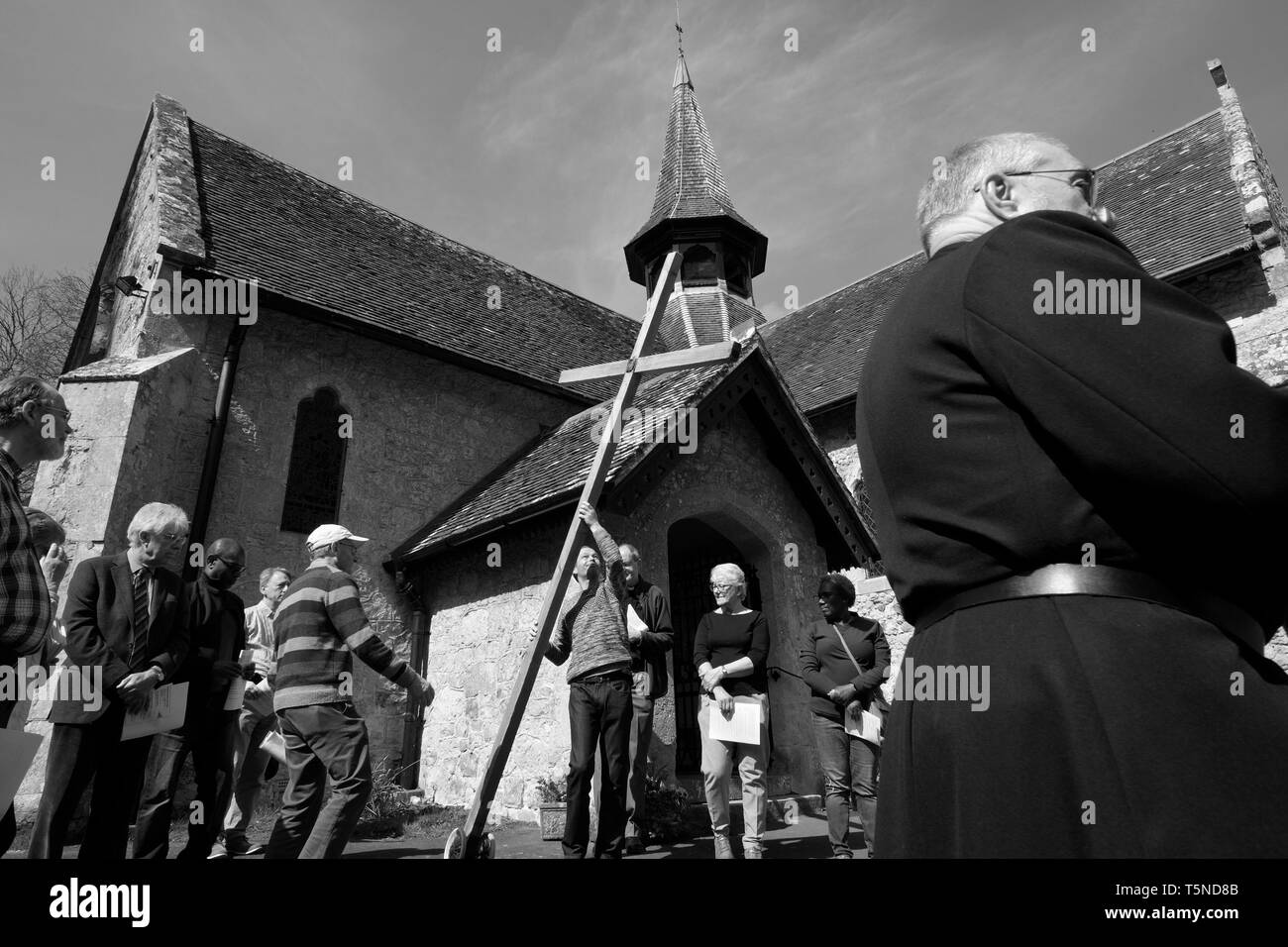 Procession de foi religieuse, le Vendredi Saint 2019, Ventnor, île de Wight, au Royaume-Uni. Banque D'Images