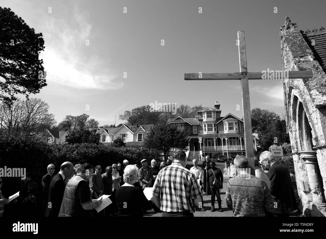 Procession de foi religieuse, le Vendredi Saint 2019, Ventnor, île de Wight, au Royaume-Uni. Banque D'Images