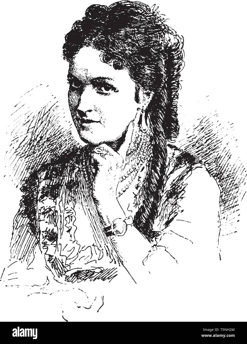 La Duchesse pose, vintage dessin ou gravure illustration Illustration de Vecteur