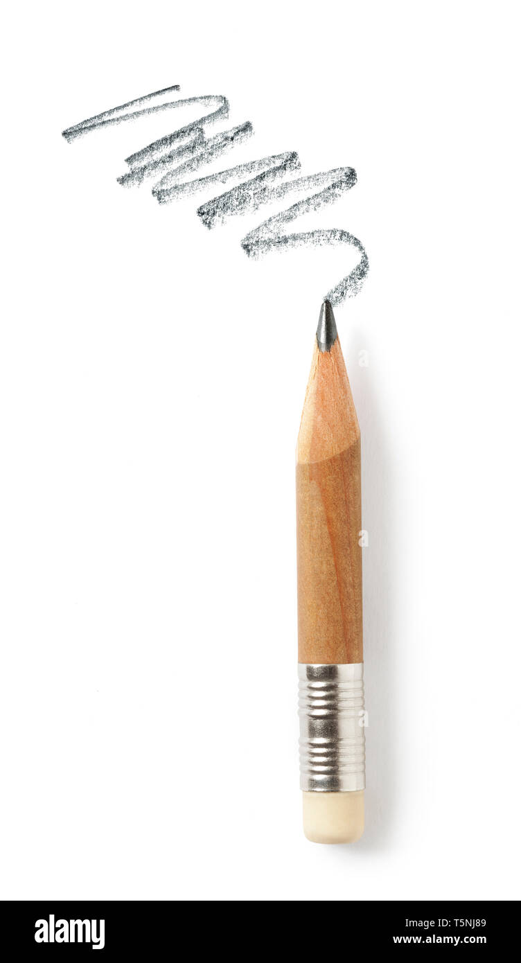 Utilisé le crayon et crayon trace sur fond blanc Photo Stock - Alamy