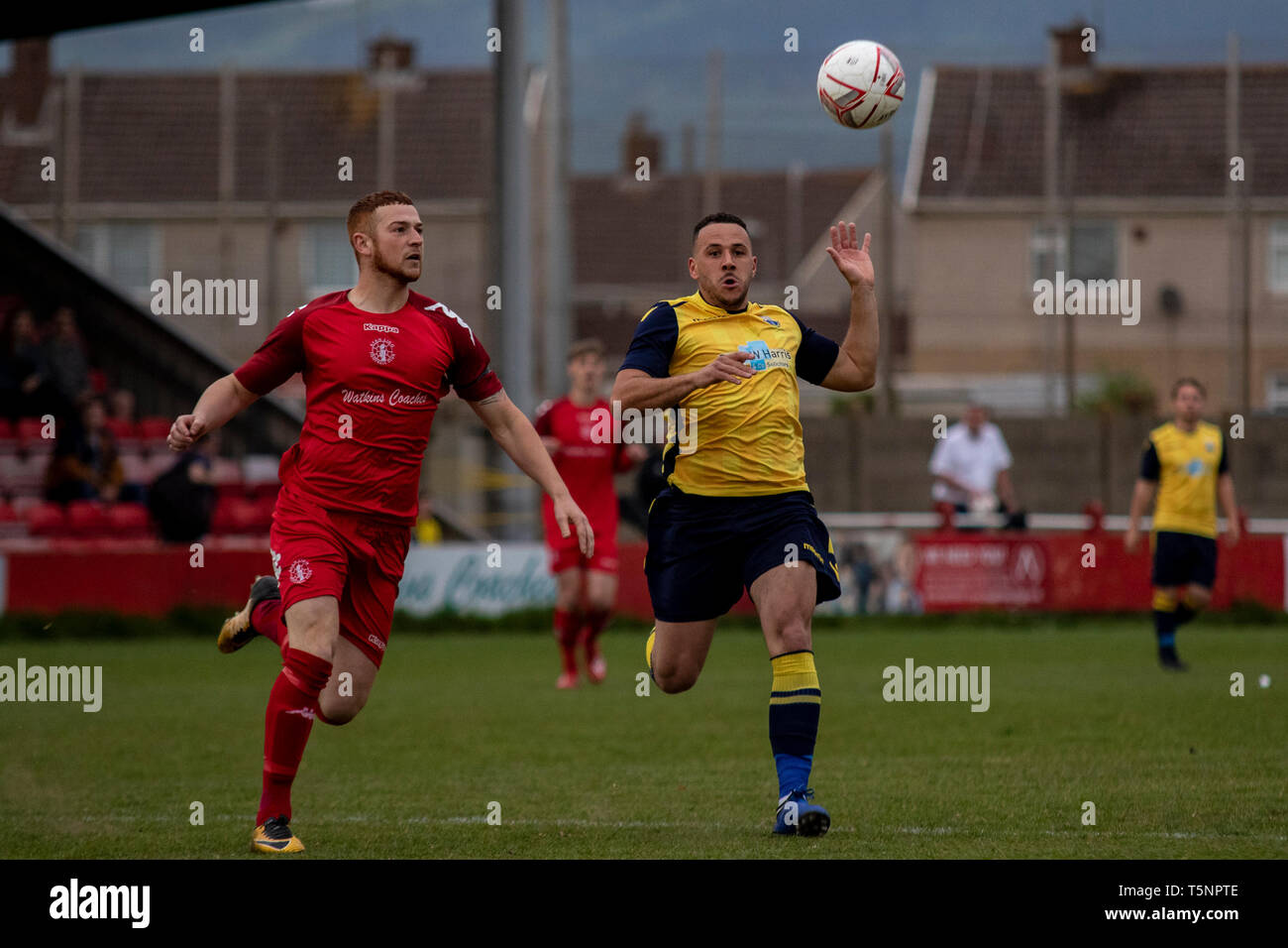 Afan Lido v Port Talbot Town dans une division de la Ligue mondiale à Marstons Stadium. Lewis Mitchel/PTT. Banque D'Images