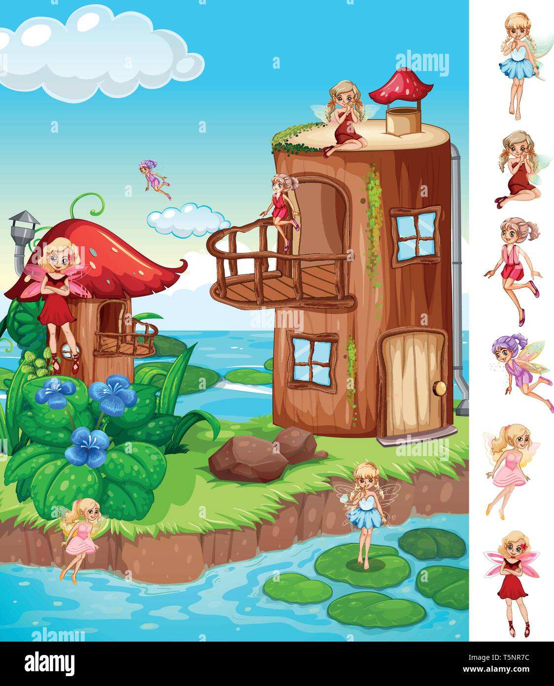 Monde fantastique et féerique illustration Illustration de Vecteur