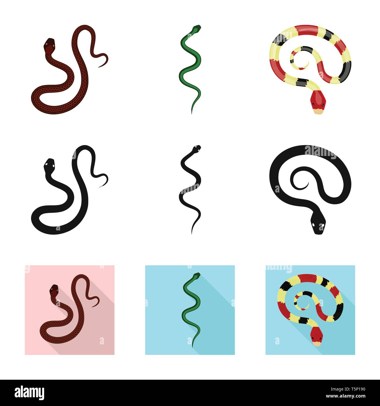 Viper,serpent,la queue,,corail, rouge, python,Black,creeping,blanc,vert,chouette,foret,animal,tropiques,saut,vietnam,la mort,menace,wild,serpent,mammifère,royal,menace danger,nature,médecine,poison,,le mal,mal,bouchée,peau,reptiles,set,icône,,illustration,collection,isolé,design,graphisme,élément,signe, vecteurs vecteur , Illustration de Vecteur