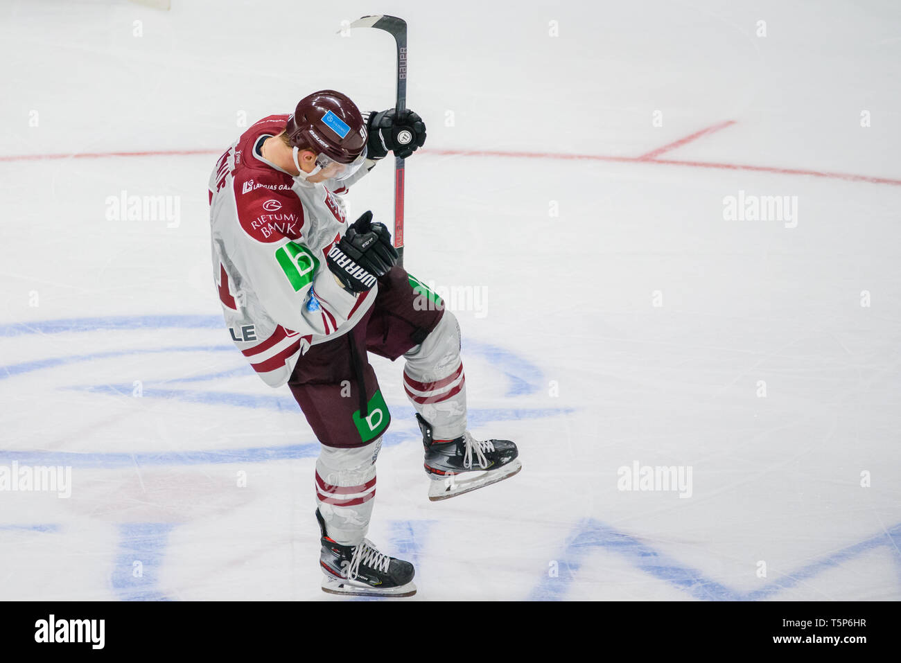 25.04.2019. RIGA, Lettonie. Euro Hockey Challenge match entre la Lettonie et la Russie de l'équipe de l'équipe. Arena Riga Banque D'Images