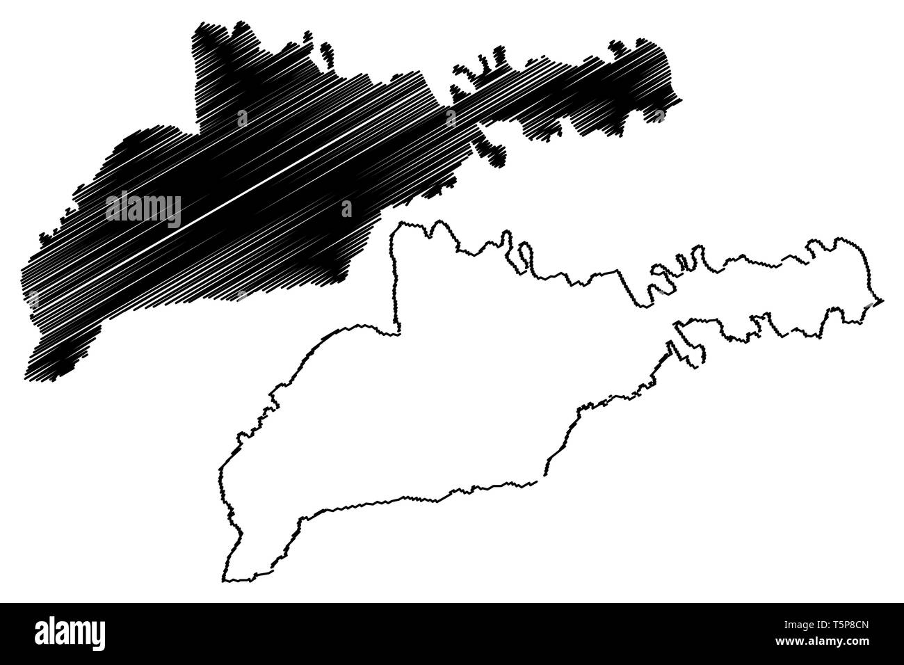 L'Oblast de Tchernivtsi (divisions administratives de l'Ukraine, des régions de l'Ukraine) map vector illustration, scribble sketch carte de Tchernivtsi Illustration de Vecteur
