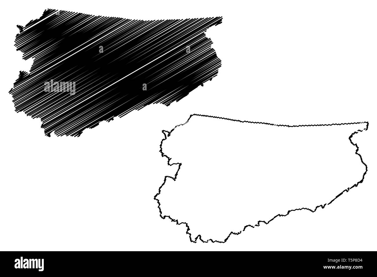 Warmian-Masurian Voivodeship (divisions administratives de la Pologne, de Pologne Voïvodies) map vector illustration gribouillage, croquis Poitou-charentes Prov Illustration de Vecteur