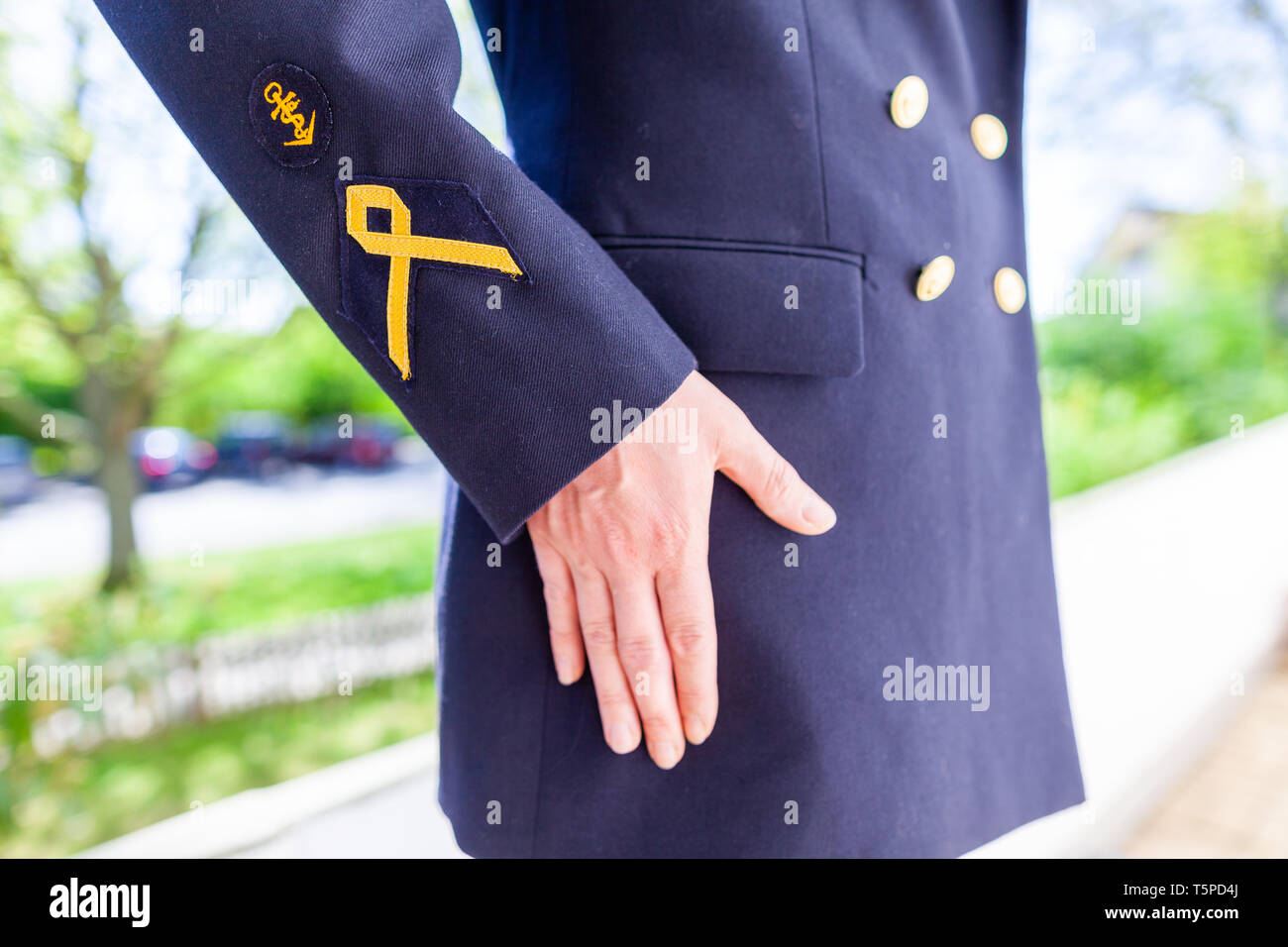 Femme dans un uniforme militaire de la Bundeswehr allemande Banque D'Images