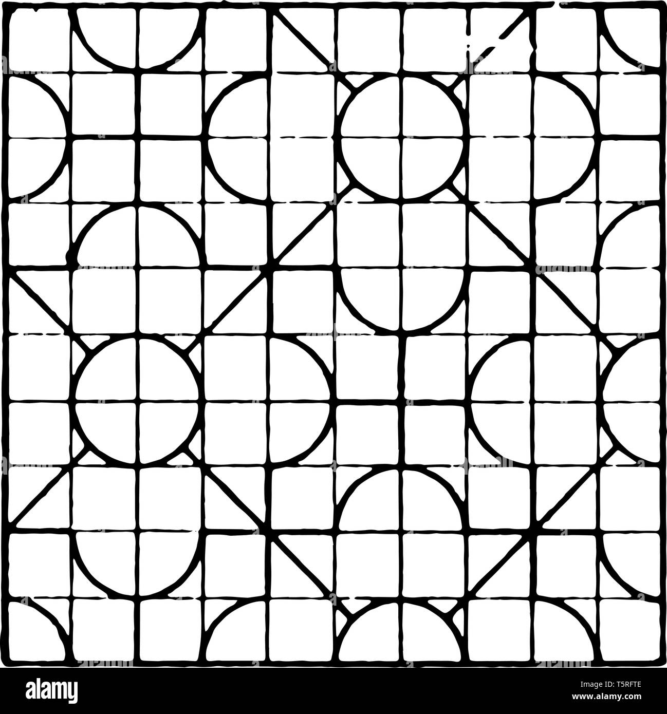 L'image montre un beau carrelage conception ainsi qu'un modèle de conception répétitives. Square où il y a 10 lignes et 10 colonnes et chaque ligne a un Illustration de Vecteur