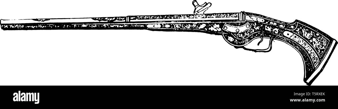 Canon français du dix-huitième siècle utilisé au moment de la guerre de Sept Ans, vintage dessin ou gravure illustration. Illustration de Vecteur