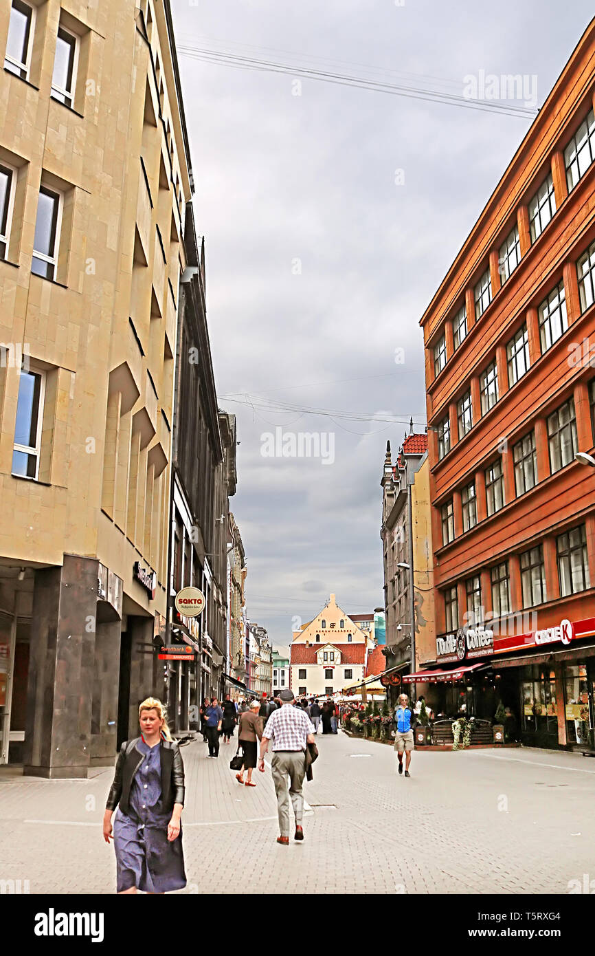 RIGA, Lettonie - août 28, 2018 : Avis de Kalku Street Banque D'Images