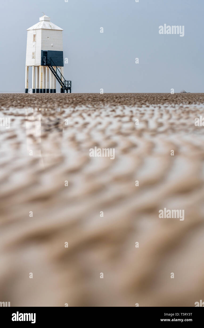 Le phare est l'un des trois phares à Burnham-on-Sea Dans le Somerset et la seule qui est toujours actif, il est également un buil Banque D'Images