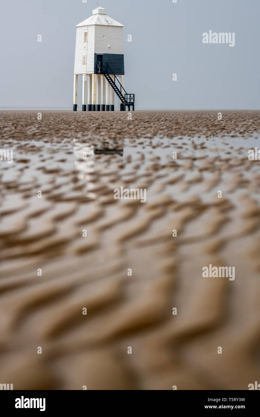 Le phare est l'un des trois phares à Burnham-on-Sea Dans le Somerset et la seule qui est toujours actif, il est également un buil Banque D'Images