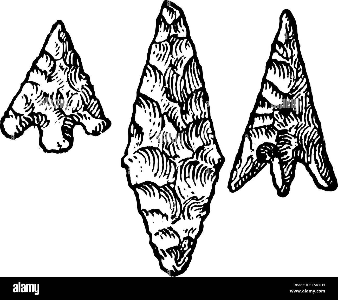 Pointes de fleches neolithique Banque d'images vectorielles - Alamy