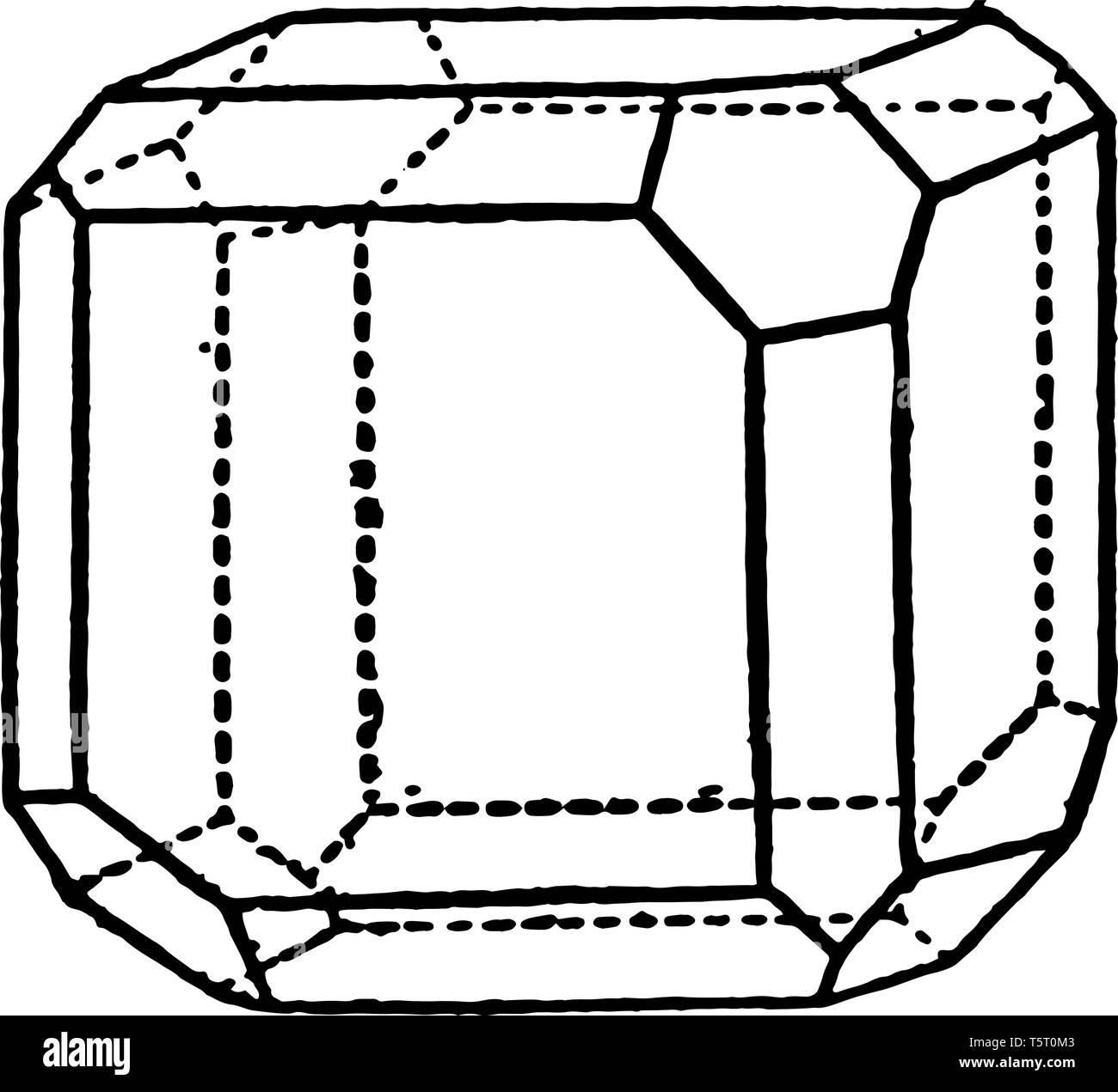 L'exemple de combinaison de tétraèdre, Cubeand dodécaèdre rhombique. Coins  de l'hexagone, fait vintage dessin ou gravure illustration Image  Vectorielle Stock - Alamy