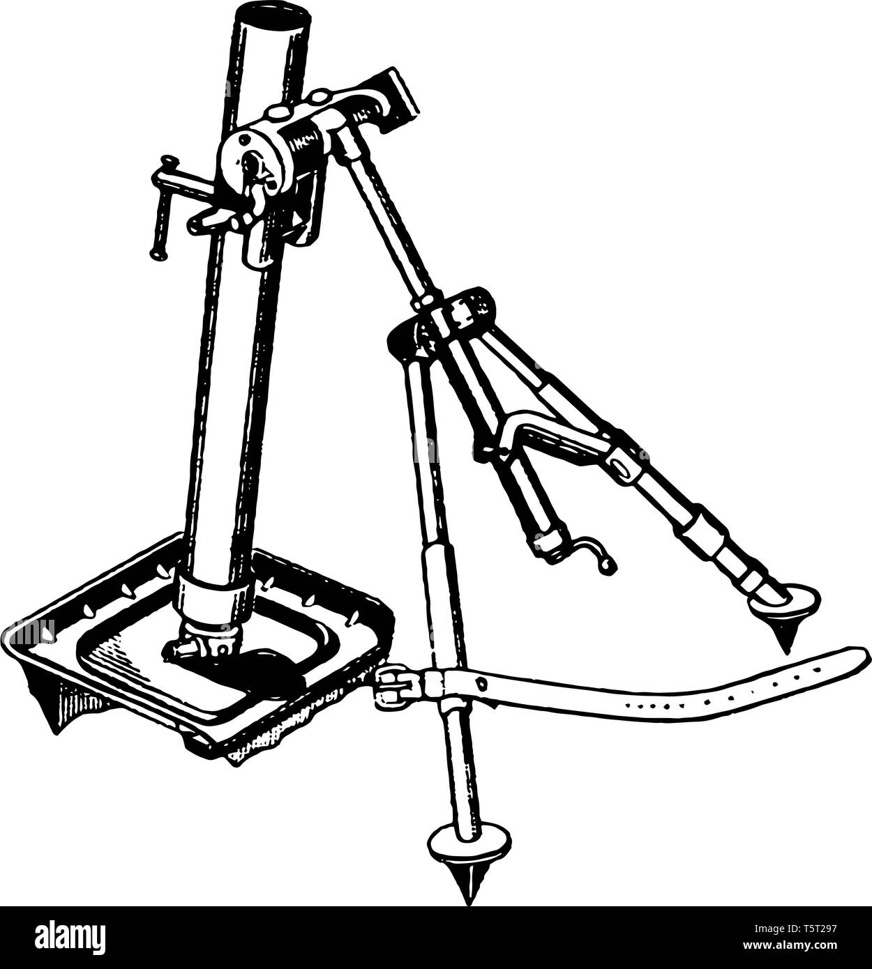 Cette illustration représente le mortier et Mount, vintage dessin ou gravure illustration. Illustration de Vecteur