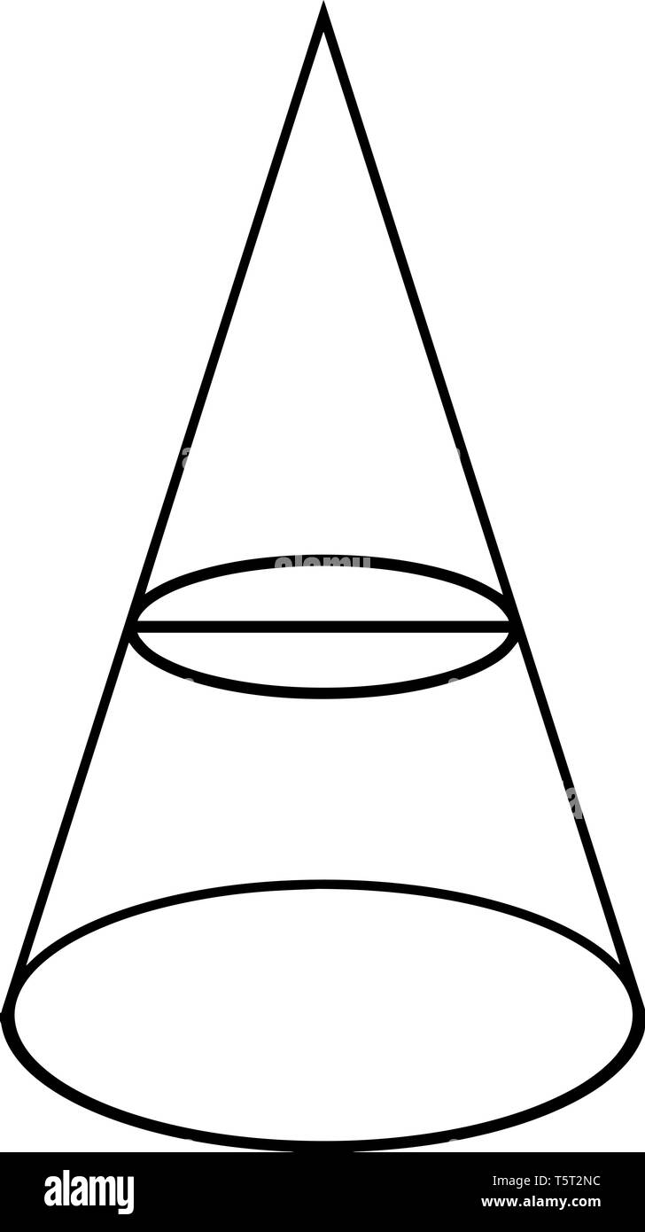 L'image montre la section conique qui montre un cercle. C'est l'intersection d'un plan perpendiculaire à l'axe des cônes, vintage line drawin Illustration de Vecteur