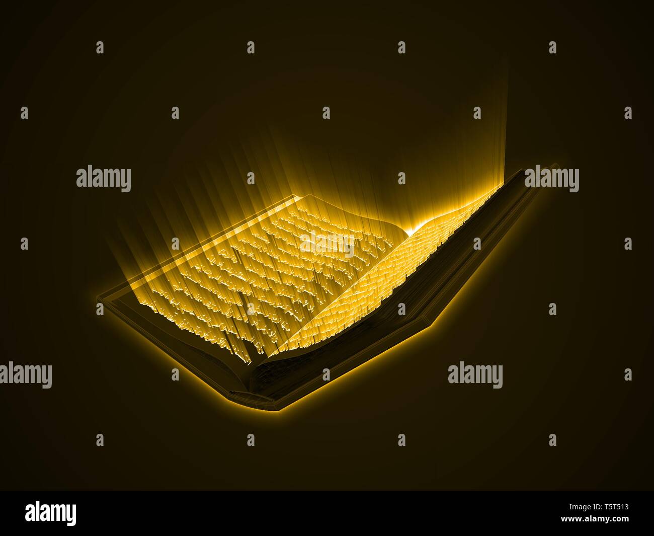 Quran kareem. le livre sacré de l'islam. un texte arabe avec les rayons lumineux. Style 3d illustration vectorielle. Illustration de Vecteur