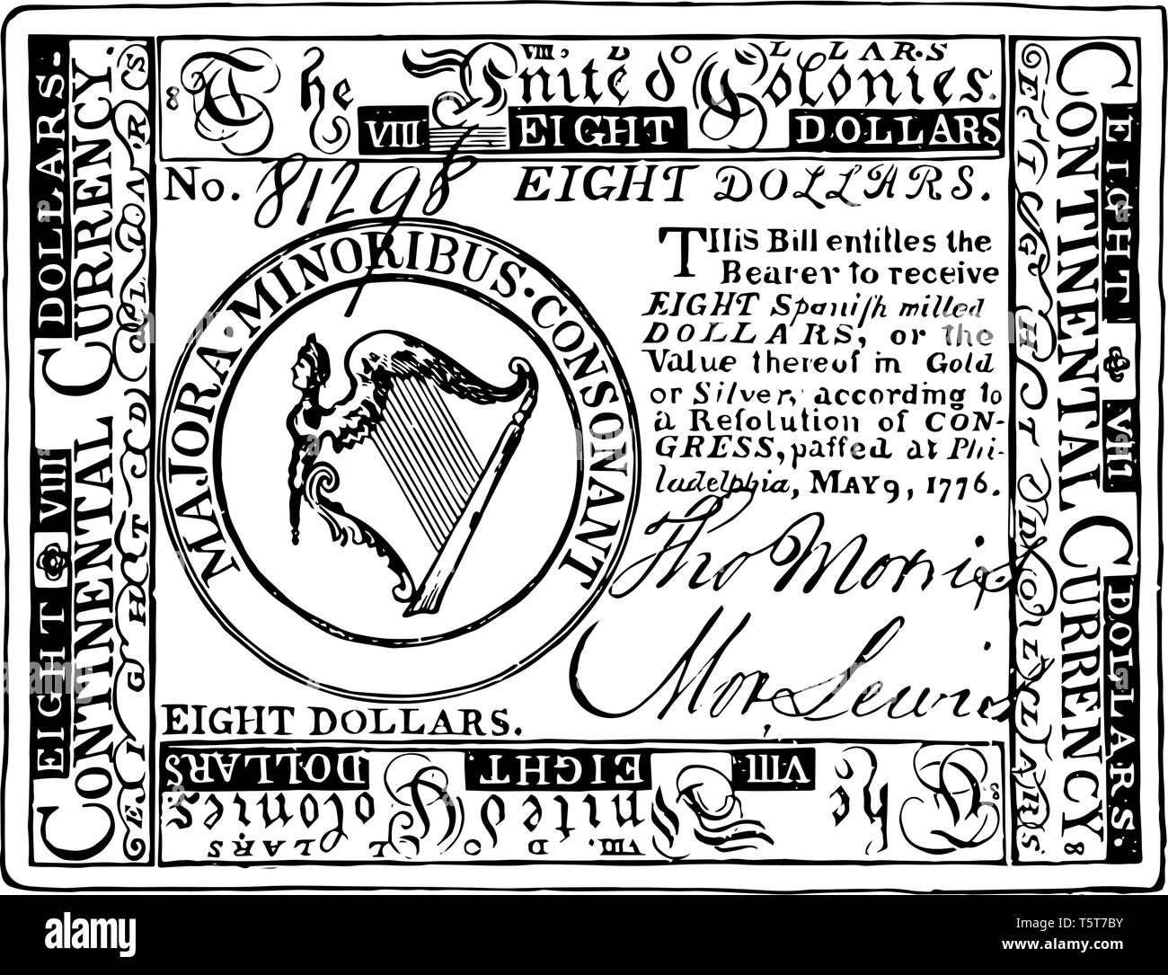 Il s'agit d'une image montrant de Continental Monnaie. Cette devise est faite de papier, de dessin Ligne vintage ou gravure illustration. Illustration de Vecteur